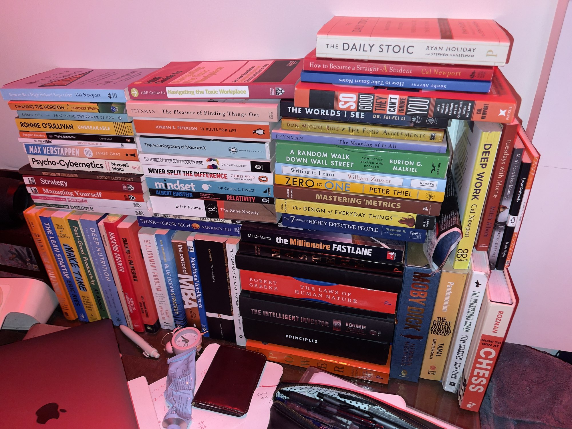 A collection of books from Apoorv's reading shelf